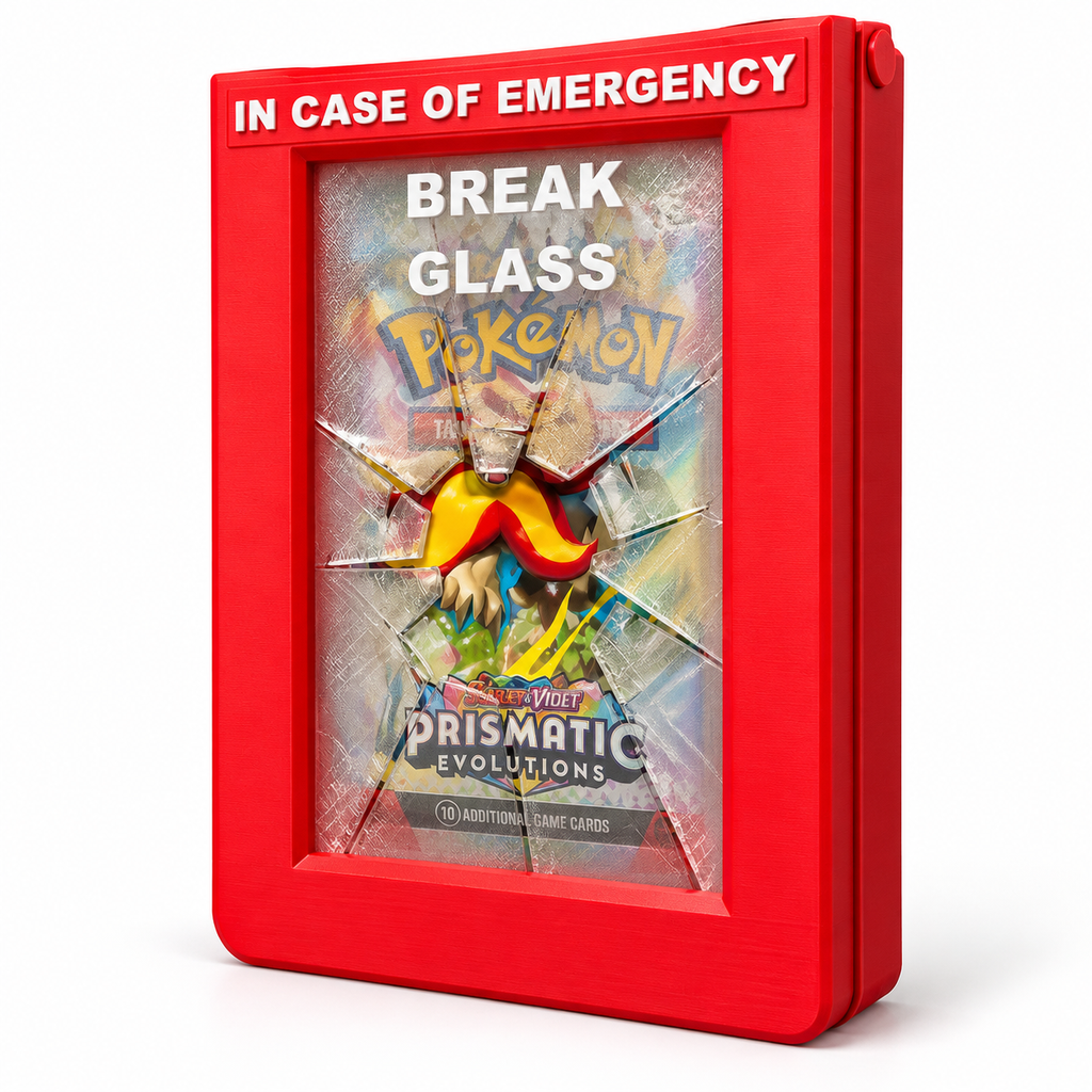 Emergency TCG Booster Case“In Case of Emergency, Break Glass” 3D Printed Display